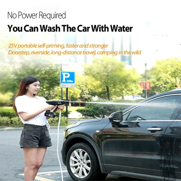 60Bar 21V Cordless High Pressure Car Wash Washer Gun 40WH/80WH Car Wash Gun Electric Water Gun Machine - Image 5