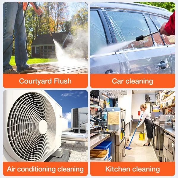 Portable Power Cleaner with Rechargeable 1500*10mAh Battery Multiple Injection Modes High-Pressure Car Washer Gun for Home Floor - Image 2