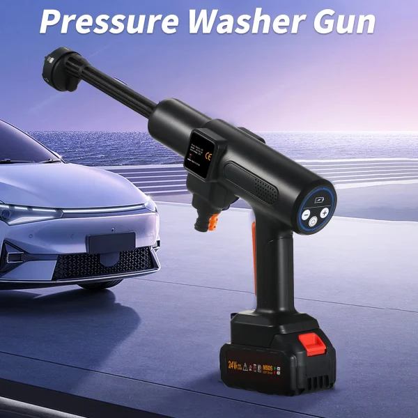 Portable Power Cleaner with Rechargeable 1500*10mAh Battery Multiple Injection Modes High-Pressure Car Washer Gun for Home Floor - Image 4