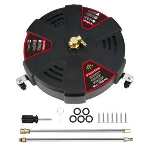 13Inch High Pressure Washer Surface Cleaner Heavy Duty Floor Scrubber Surface Cleaner 2500PSI Telescopic Water Gun with 3 Wheel