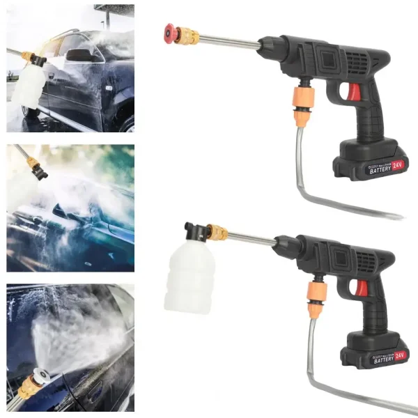 1 Set Cordless Power Washer Multifunction Nozzle Battery-powered Copper Motor 24V Pressure Washer Kit for Car