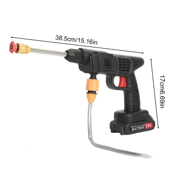 1 Set Cordless Power Washer Multifunction Nozzle Battery-powered Copper Motor 24V Pressure Washer Kit for Car - Image 6