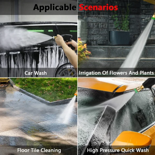 Car High Pressure Water Gun Car Washer 14mm M22 Socket 1/4" Quick Release Snow Foam Gun with 5pcs Soap Spray Nozzles - Image 5