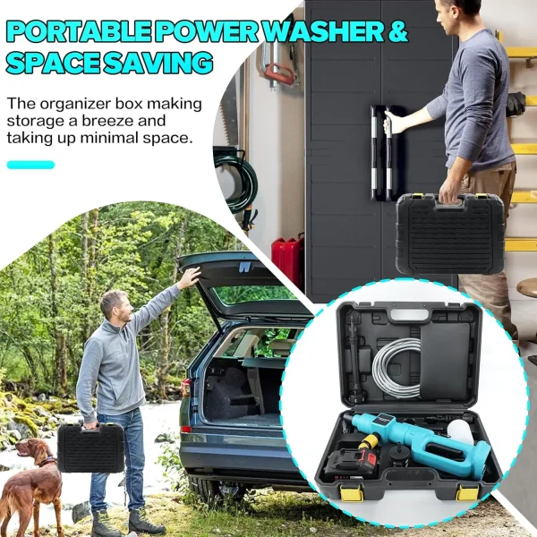 15000mAh Battery Powered Pressure Washer Gun with 6-in-1 Nozzle, Portable Hand Held Power Washer for Car, Floor Cleaning - Image 6