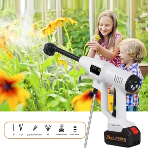 Handheld Pressure Washer Portable Power Cleaner with Rechargeable Battery Car Washer Gun for Home Floor Cleaning Watering