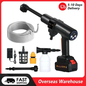 Handheld Pressure Washer Portable Power Cleaner with Rechargeable 1500*10mAh Battery Multiple Injection Modes High-Pressure Car