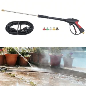 High Pressure Car Power Washer Gun Spray Wand Lance Nozzle And Hose Kit 2000PSI